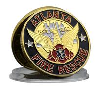 Pièce de monnaie commémorative US Atlanta Fire Rescue Challenge Saint Florian Patron Saint of Firefighters