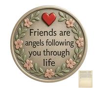 Pièce de monnaie d'amitié Friends Are Angels - Petite pièce de poche - Petite collection de souvenirs inspirants pour anniversaire, petite amie, Saint-Valentin, encouragement, amis, petit ami