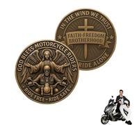 Pièce de monnaie de bénédiction de moto, pièce de défi pour motards, souvenir de poche, cadeau de bénédiction pour motard (1 pièce)