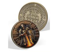 Pièce de monnaie de chevalier du temple de l'épée flamboyante, médaillon armure de Dieu | Jeton de poche religieux de la croix rouge, cadeaux de collection pour collectionneurs, historiens et amateurs