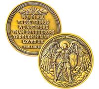 Pièce de monnaie de défi chrétien de l'archange Michael pour la protection divine et la force des versets de la Bible
