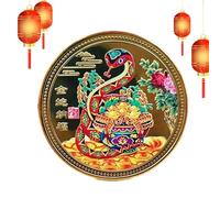 Pièce de monnaie de l'année du serpent 2025, pièce de monnaie du nouvel an chinois,Petite pièce de collection souvenir délicate - Pièce commémorative décorative porte-bonheur, pièce de collection comp
