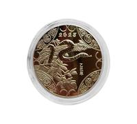 Pièce de Monnaie de l'année du Serpent, pièce de Monnaie rétro Traditionnelle Chinoise | Symbole de la prospérité Pièce de Collection | Pièce de Serpent en Feuille d'or Robuste, pièce rétro Durable