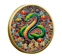 Pièce de Monnaie de l'année du Serpent - Pièce Porte-Bonheur décorative | Pièce plaquée Or Petite pièce de Collection | Petite pièce de Collection | Pièce de Collection compacte | Pièce