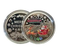 Pièce de monnaie de Père Noël - Pièce de monnaie perdue du Père Noël | Badge de Noël | Traîneau festif, objet de collection pour les vacances, les fêtes et autres