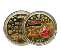 Pièce de monnaie de Père Noël - Pièce de monnaie perdue du Père Noël | Badge de Noël | Traîneau festif, objet de collection pour les vacances, les fêtes et autres