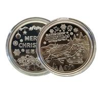 Pièce de monnaie de Père Noël - Pièce de monnaie perdue du Père Noël | Badge de Noël | Traîneau festif, objet de collection pour les vacances, les fêtes et autres