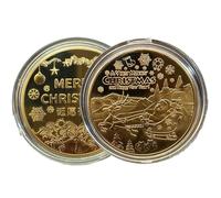 Pièce de monnaie de Père Noël - Pièce de monnaie perdue du Père Noël | Badge de Noël | Traîneau festif, objet de collection pour les vacances, les fêtes et autres