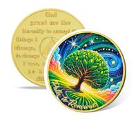 Pièce de monnaie de sobriété de 3 ans, jeton de simulation d'arbre ciel étoilé et médaille AA, cadeau pour alcoolique, anonyme et médaille de récupération de la dépendance pour hommes et femmes