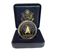 Pièce de monnaie du défi de la force spatiale des États-Unis avec coffret cadeau Commandement américain - Pièce de monnaie militaire vétéran américaine pour homme