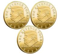 Pièce de monnaie du président Donald Trump, 3 pièces Trump 2024 The Revenge Tour Challenge