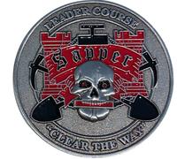 Pièce de monnaie en bois de l'armée américaine USA Sapper Clear The Way Fort Leanard