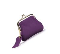 Pièce de monnaie en cuir Petit porte-monnaie Changement avec Kiss Money Bag Clé pour Fille Cuir Beau Sac Clé Baiser Serrure Changement pour Filles, pourpre, Mass Beauty
