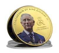 Pièce de monnaie en métal 2023 du défi du roi britannique Charles III Couronne commémorative du roi britannique