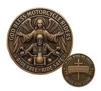 Pièce de monnaie God Bless pour motards | Souvenir de rêve du cavalier de la liberté | Souvenir de protection en plein air pour les longs voyages femmes hommes motards membres membres amateurs de club