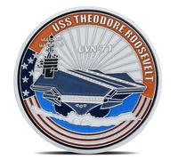 Pièce de monnaie militaire USS Theodore Roosevelt Challenge (argenté)