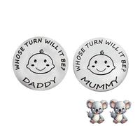 Pièce de monnaie pour la première fois enceinte et future maman et papa couple drôle fête prénatale papa Noël attente grossesse nouveau-né après naissance idée cadeau cool garçon maman femme maman