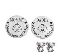 Pièce de monnaie pour la première fois enceinte et future maman et papa couple drôle fête prénatale papa Noël attente grossesse nouveau-né après la naissance idée cadeau cool garçon maman femme maman