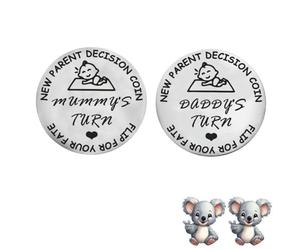 Pièce de monnaie pour la première fois enceinte et future maman et papa couple drôle fête prénatale papa Noël attente grossesse nouveau-né après la naissance idée cadeau cool garçon maman femme maman