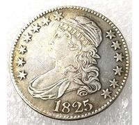 Pièce de monnaie rare de 1825 Liberty Morgan Dollars de 50 centimes - Pièce de monnaie américaine ancienne américaine