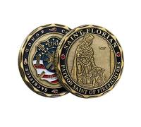 Pièce de monnaie Saint Florian Patron des pompiers avec prière