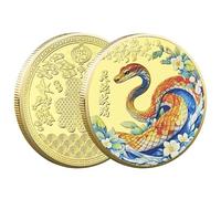Pièce de monnaie Serpent 2025, pièce de monnaie de l'année chinoise du serpent, pièce à collectionner Chine, pièce de et richesse, pièce en argent d'or de l'année du serpent pour le