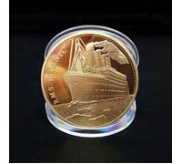 Pièce de Monnaie Titanic de Collection Plaquée Or avec Capsule de Protection Pièces commémoratives & Souvenir en mémoire du Bateau