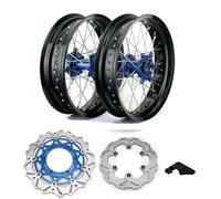 Pièce de moto Moto Supermoto 3.5 "4.25" 17 "jante De Roue Moyeu Disques Frein Rotors Support Pour Y-AMAHA YZ250F YZ450F 2009 2010 2011 2012 2013(Blue disc)