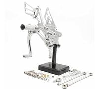 Pièce de moto Repose-pieds De Moto Commandes Reculées Pour H-onda CBR600 F4 2001-2004 2002 2003 CBR600RR 2003-2006 Ensembles Arrière En Aluminium CNC Réglables(Silver)