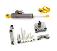 Pièce de Moto Stabilisateur D'amortisseur De Direction Moto avec Kit Montage Support pour EX250 2008 2009 2010 2011 2012(Silver-Gold)