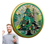 Pièce de Noël, pièce commémorative de Noël - Pièce de l'arbre de Noël du Père Noël | Pièce de collection souvenir de Noël pour remplir vos bas de Noël