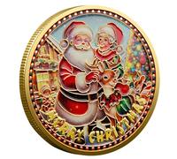 Pièce de Noël,Pièce Commémorative de Noël | Pièce de monnaie en métal du Père Noël bonhomme de neige - Pièce de collection noël, pièce de défi, pièce Souvenir, pièce commémorative en métal