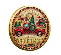 Pièce de Noël,Pièce de défi de Noël, Pièce de monnaie du défi des élans du Père Noël, Pièce commémorative de noël, pièce de collection, Souvenir