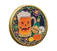 Pièce de Pirate | Pièce Métallique Commémorative Chouette Halloween | Décoration Intérieure pour Collectionneurs Fête Anniversaire Carnaval Table Bureau Chambre Hommes Femmes