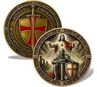 Pièce de prière des Templiers qui gardent Dieu, pièce d'un chevalier en armure totale, une collection symbolisant la foi et la protection, un cadeau pour les personnes religieuses.