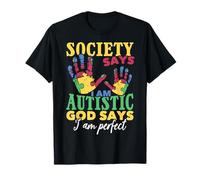 Pièce de puzzle Main Dieu Says I Am Perfect Autism Awareness T-Shirt