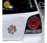 Pièce de Puzzle Sensibilisation à l’autisme Autiste Aimant Voiture Autocollant magnétique Décal. - 2 pièces Réfl. 10,2 cm 12,7 cm - pour Porte Camion Frigo Réutilisable Étanche