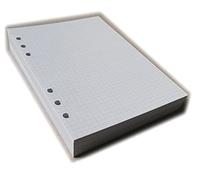 Pièce de rechange à carreaux A5 avec 6 trous - 145 x 205 mm - 200 feuilles 120 g/m² (400 faces).