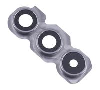 Pièce de rechange compatible avec Samsung Galaxy A54 SM-A546B A546B verre arrière vitre coque lentille objectif+cadre anneau arrière caméra BACK caméra (argent)