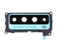 Pièce de rechange compatible avec TCL 20L+ / 20L Plus T774H T774B T775H T775B verre arrière vitre coque objectif + cadre anneau arrière caméra BACK camera (bleu)
