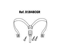 Shad d1b48cgr Rechange Jeu Fermeture, élastiques et Bandes pour Coffre SH48, Argent