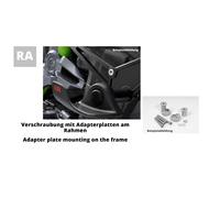 Pièce de rechange LSL pour Crash-Pad Kit 550K133, KAWASAKI ER-6n, 09-11, argent