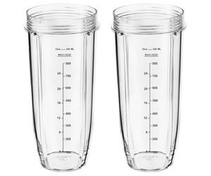 Pièce de Rechange pour Gobelet pour Ninja Robot de Cuisine Auto-iQ CB350EU BN800EU BN750EU BN495EU BN751 BN801 BL480, Mixeur Blender Bol en Verre Ninja, Cup Tasse Accessoires Nutri Ninja - 2 Paquets