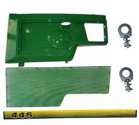 Pièce de rechange pour John Deere Mower LH Panneau latéral/écran/autocollant/clip AM128983 M116021 Compatible avec 445 LOW S/N OEM