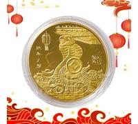 Pièce de serpent du Nouvel An chinois, pièce commémorative du nouvel an 2025 du serpent, Pièce commémorative du serpent du Nouvel An chinois, Pièce de bon augure, pièce de monnaie chinoi