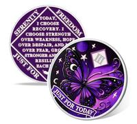 Pièce de sobriété de 3 ans papillon au clair de lune, puces AA d'affirmation, pièces sobres de trois ans de récupération de dépendance, jeton d'anniversaire de récupération, cadeaux de sobriété NA AA