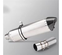 Pièce d'échappement Silencieux D'échappement De Moto 51 Mm Modifié Avec Collecteur Central Pour BMW F800GS F800Gt F800R F650GS F700GS 2008-2015 2016 2017(Silver)