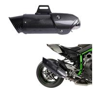 Pièce d'échappement Silencieux D'échappement Moto Universel En Fibre De Carbone Avec Embout Oblique 51 Mm Et Cache-oreilles, Courroie Acier Pour KAWASAKI Z1000, Z900