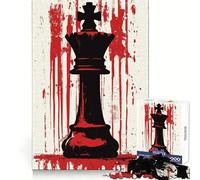 Pièce d'échecs Reine sanglante Puzzle de 1000 pièces pour Adolescents Développement cérébral Évasion et Bien-être Assemblage Propre Surprise Festive (50x75cm)
