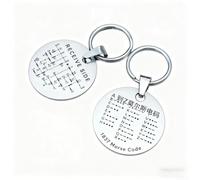 Pièce d'entraînement CW pour la pratique du code morse - Outil télégraphique en métal pour opérateurs radio amateurs - Porte-clés compact pour le développement continu des compétences en vague (double